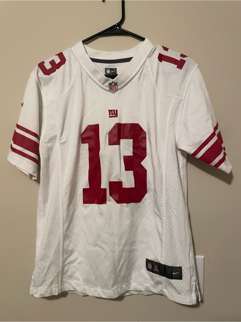 NFL Youth Beckham Jr. White and Red #13 NY Giants Football Jersey